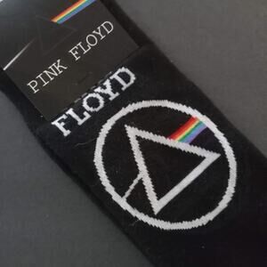 PINK FLOYD Tall Socks Black Licensed Men Shoe 7-12 Logo Novelty Music Band NEW